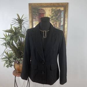 Chadwick Women Blazer Wool Blend Long Sleeve 4P Black Office Siren Executive